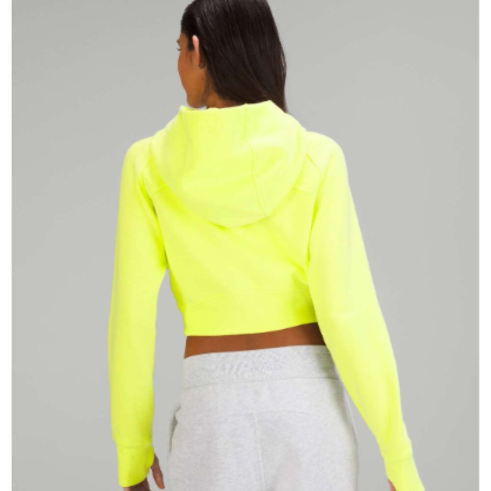 Lululemon Scuba Full-Zip Cropped Hoodie Electric Lemon | Size: 10 - Picture 4 of 4